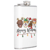 Merry Woofmas Typografie Fles Heupfles (Rechts)