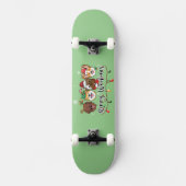 Merry Woofmas Typografie Skateboard (Voorkant)