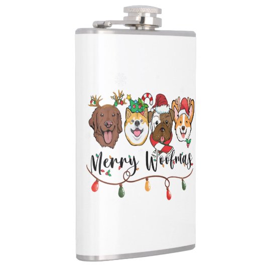 Merry Woofmas Typografiefles Heupfles (Rechts)