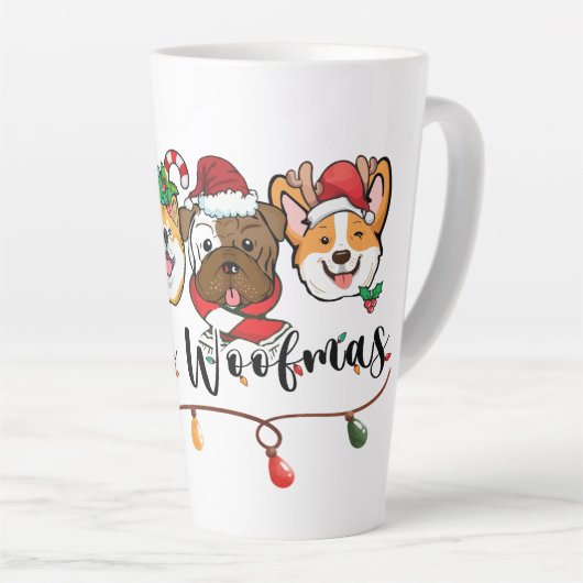 Merry Woofmas Typography Coffee Mok (Rechterhoek)
