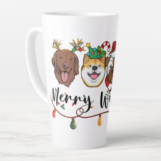 Merry Woofmas Typography Coffee Mok (Linkerhoek)