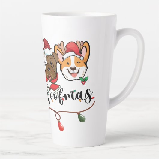 Merry Woofmas Typography Coffee Mok (Rechts)