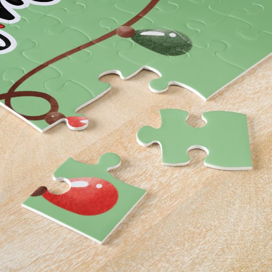 Merry Woofmas Typography Jigzaag Puzzle Legpuzzel (Zijkant)