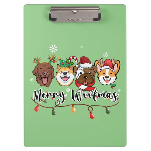 Merry Woofmas Typography Klembord (Voorkant)
