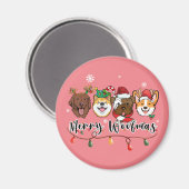 Merry Woofmas Typography Magnet (Voorkant / Achterkant)