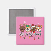 Merry Woofmas Typography Magnet (Voorkant / Achterkant)