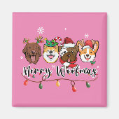 Merry Woofmas Typography Magnet (Voorkant)