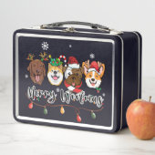 Merry Woofmas Typography Metal Lunchbox (In situ)