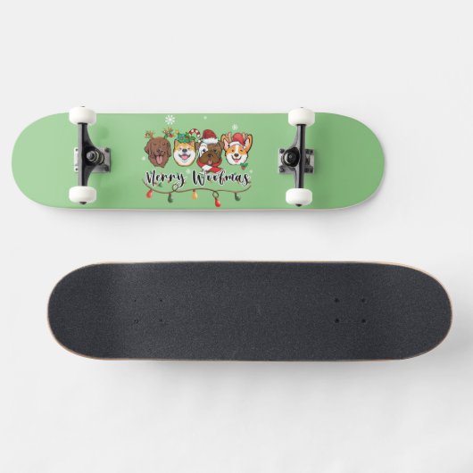 Merry Woofmas Typography Skateboard (Horizontaal)