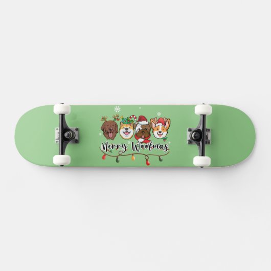 Merry Woofmas Typography Skateboard (Horizontaal)