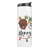 Merry Woofmas Typography Thermal Tumbler Thermosbeker (Gedraaid links)