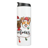 Merry Woofmas Typography Thermal Tumbler Thermosbeker (Geroteerd rechts)