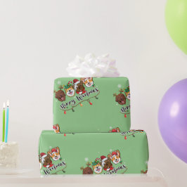 Merry Woofmas Typography Wrapping Paper Cadeaupapier