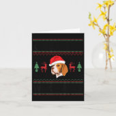 Merry Woofmas Ugly Christmas Beagle Xmas Party  Kaart (Gele Bloem)