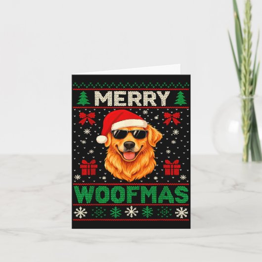 Merry Woofmas Ugly Christmas Jumper Xmas Dog Lover Kaart (Voorkant)