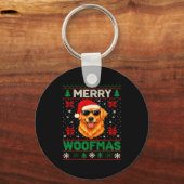 Merry Woofmas Ugly Christmas Jumper Xmas Dog Lover Sleutelhanger (Voorkant)
