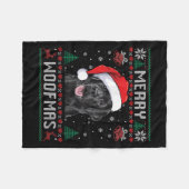 Merry Woofmas Ugly Sweater Black Lab Labrador Chri Fleece Deken (Voorkant (Horizontaal))