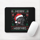 Merry Woofmas Ugly Sweater Black Lab Labrador Chri Muismat (Met muis)