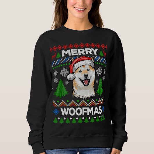 Merry Woofmas Ugly Sweater KerstShiba (Voorkant)