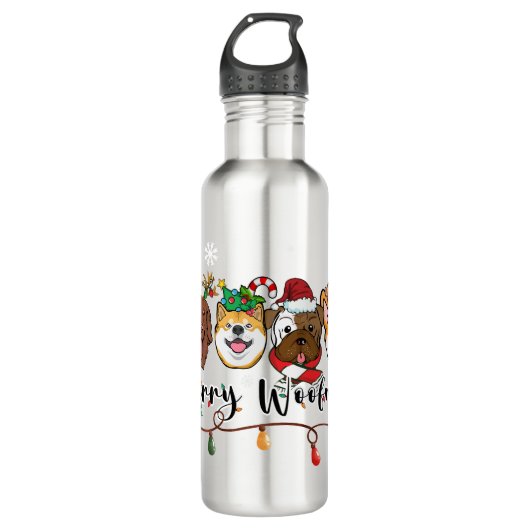 Merry Woofmas Waterfles Waterfles (Voorkant)