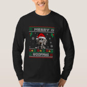 Merry Woofmas Weimaraner Dog Funny Kerstmis Ugly T-shirt (Voorkant)