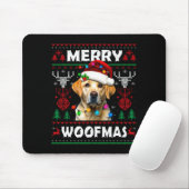 Merry Woofmas Yellow Labrador Christmas Ugly Sweat Muismat (Met muis)