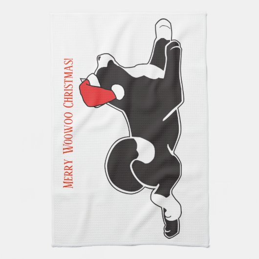 Merry Woowoo Kerstkeukenhanddoeken Theedoek (Verticaal)