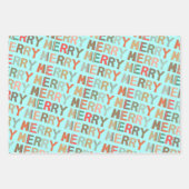 MERRY Words funky Wrapping Paper (Voorkant 3)