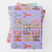 MERRY Words funky Wrapping Paper (In situ)