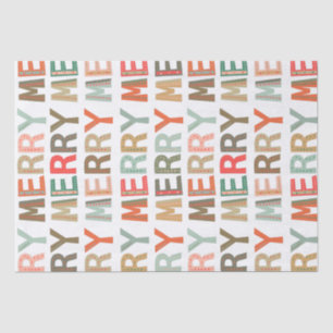 MERRY Words funky Wrapping Tissue Paper Tissuepapier