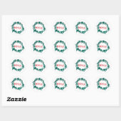 Merry Wreath met Berries Script Ronde Sticker (Vel)
