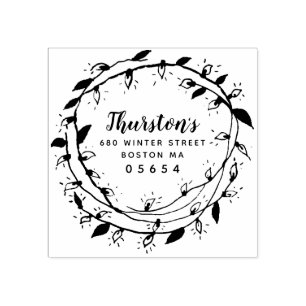 Merry Wreath   Retouradres Rubberstempel
