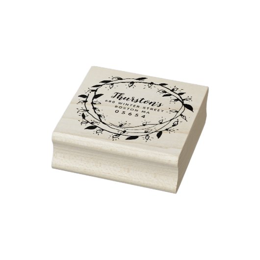 Merry Wreath | Retouradres Rubberstempel (Stempel)