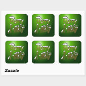 Merry X-mas Groene Lettering Vierkante Stickers (Vel)