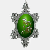 Merry X-Mas Pewter Snowflake Ornament (Links)