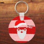 Merry X-Mas Santa Hat Sleutelhanger (Voorkant)