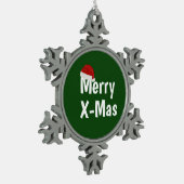 Merry X-Mas Tin Sneeuwvlok Ornament (Links)