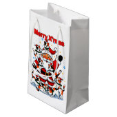 “Merry X’mas” Whimsical Holiday Chaos Design Klein Cadeauzakje (Achterkant Gekanteld)