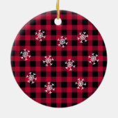 Merry X-Mask Funny Buffalo Pset Check Santa Keramisch Ornament (Achterkant)