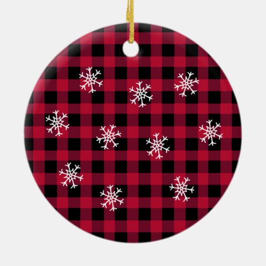 Merry X-Mask Funny Buffalo Pset Check Santa Keramisch Ornament (Achterkant)