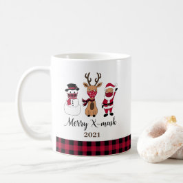 Merry X-Mask Funny Buffalo Pset Santa Koffiemok