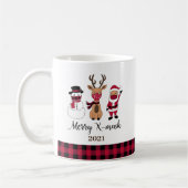 Merry X-Mask Funny Buffalo Pset Santa Koffiemok (Links)