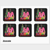 Merry X-MASS VAN DE GANGSTA WRAPPA grappig Vierkante Sticker (Vel)