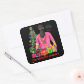 Merry X-MASS VAN DE GANGSTA WRAPPA grappig Vierkante Sticker (Envelop)