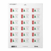 Merry Xmas | Adreslabel voor pijnbomen Etiket (Full Sheet)