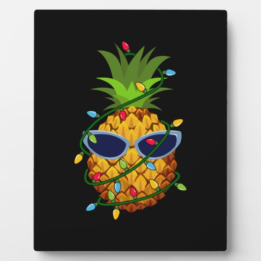 Merry Xmas anananas kerstboomverlichting Fotoplaat (Voorkant)