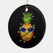 Merry Xmas anananas kerstboomverlichting Keramisch Ornament (Links)