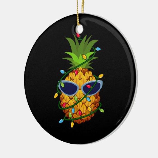 Merry Xmas anananas kerstboomverlichting Keramisch Ornament (Links)