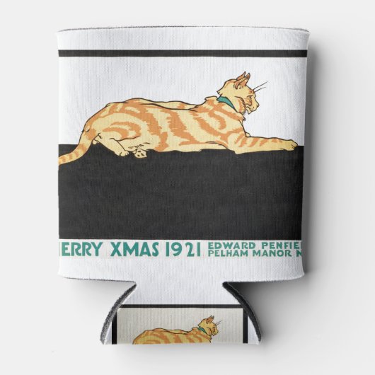 Merry Xmas and Cat van Edward Penfield. Blikjeskoeler (Voorkant)