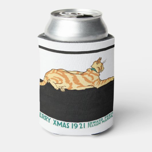Merry Xmas and Cat van Edward Penfield. Blikjeskoeler (Blikje Achterkant)